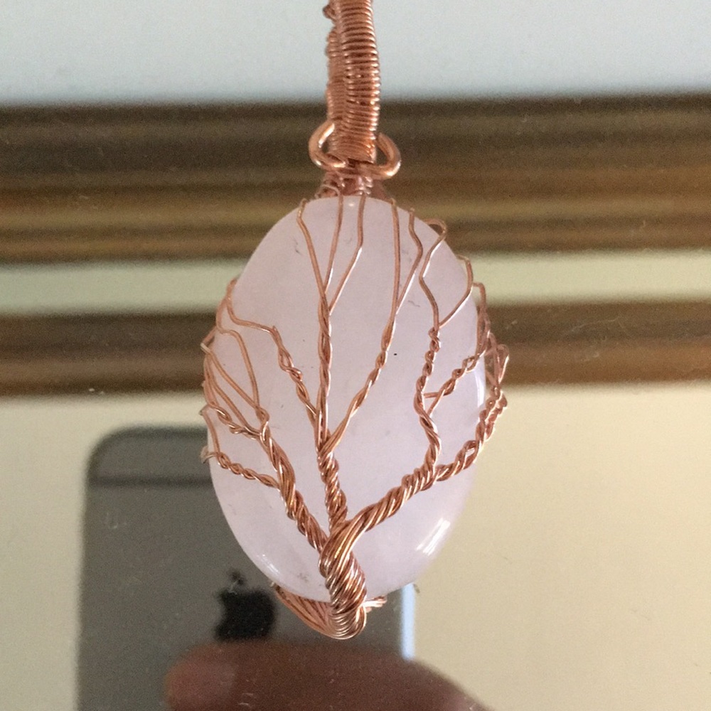 Rose stone hand made necklace